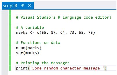 Visual Studio code editor